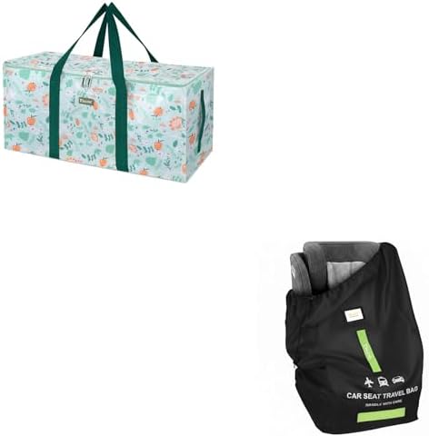 BALEINE Extra Large Storage Tote with Zippers & Carrying Handles & Car Seat — Clear/Translucent