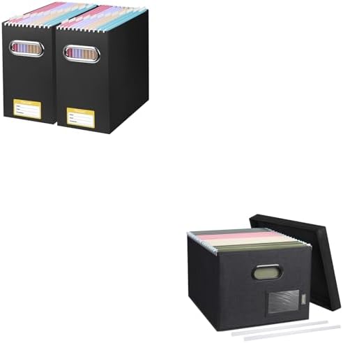 BALEINE File Organizer Box,Cardboard File Folder Organizer & File Boxes