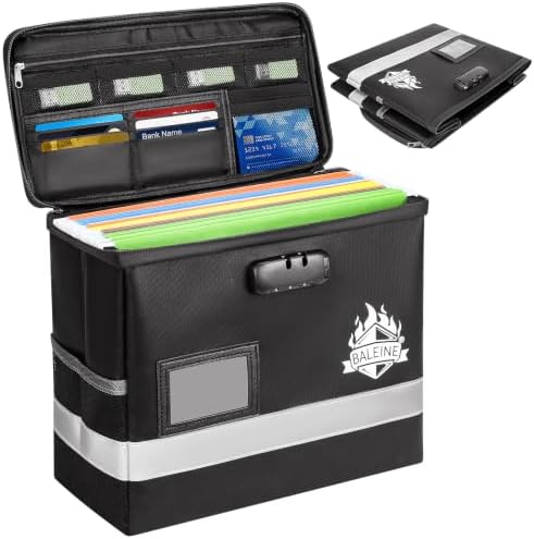 BALEINE Fireproof Document Box with Lock — Black