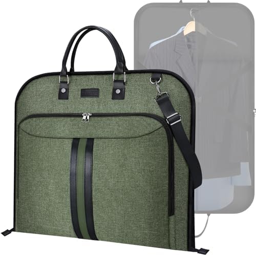 BALEINE Garment Bags for Travel, Water Resistant Carry on Suit Bag, Durable 600D Oxford Fabric — Green