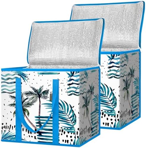 BALEINE Insulated Reusable Grocery Bags with Zippered Top, Large Cooler Bag — Island Breeze