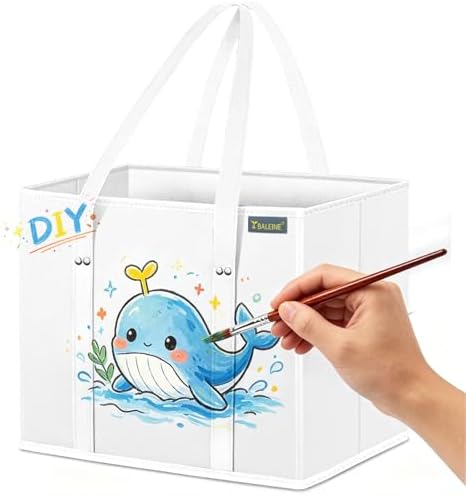 BALEINE Reusable Grocery Bags, Heavy Duty Shopping Tote Bag — White for Diy