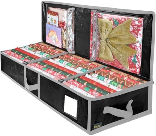BALEINE Soft Christmas Wrapping Paper Storage Bag — Black