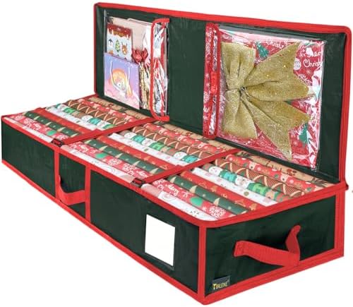BALEINE Soft Christmas Wrapping Paper Storage Bag — Green