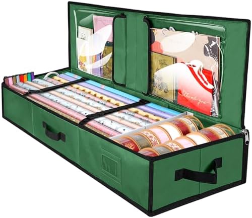 BALEINE Wrapping Paper Storage Organizer — Green