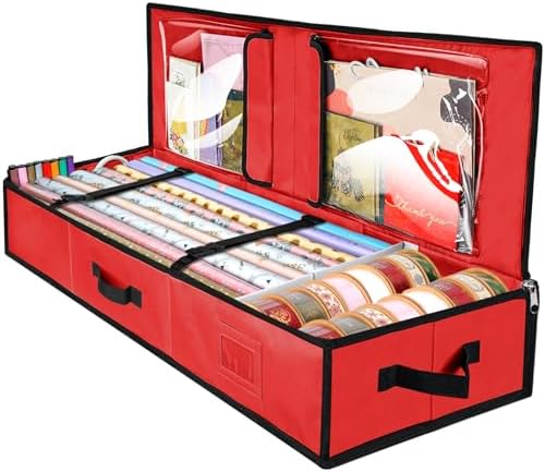 BALEINE Wrapping Paper Storage Organizer — Red